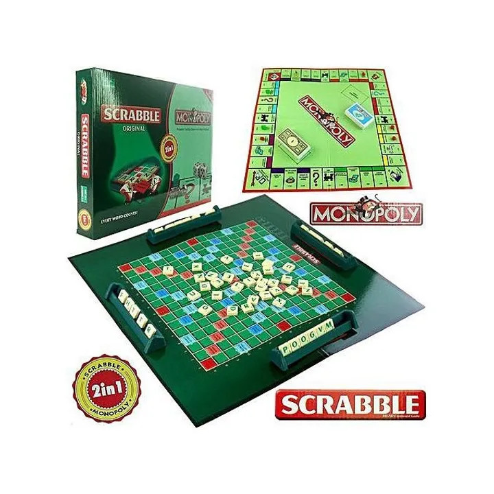 SCRABBLE &amp; MONOPOLY Classic Board Game Educational Learning Toy