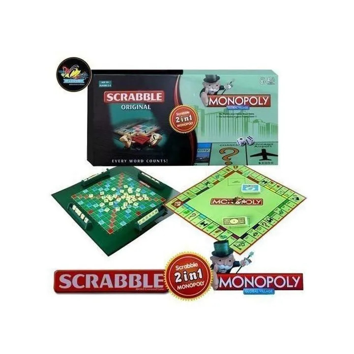 SCRABBLE &amp; MONOPOLY Classic Board Game Educational Learning Toy