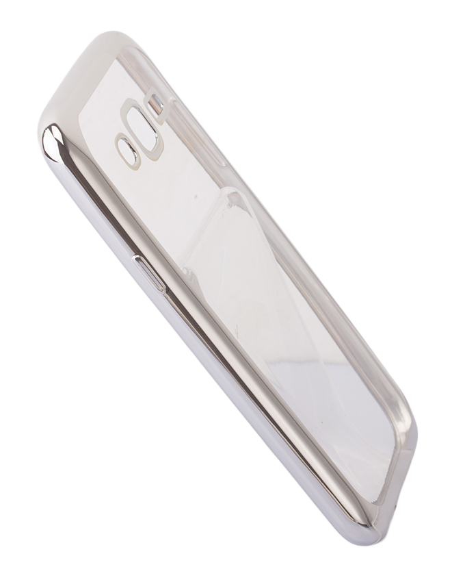 Samsung Galaxy J5 Back Cover - Clear With Silver Edges