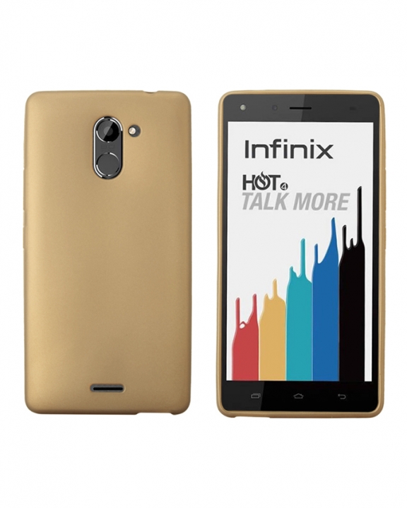 INFINIX Hot 4 PRO (X556) Back Cover - Silicone Rubber Finish Gold