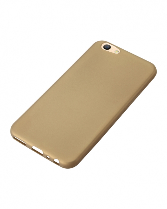 Oppo A57 Back Cover - Silicone Rubber Finish Gold
