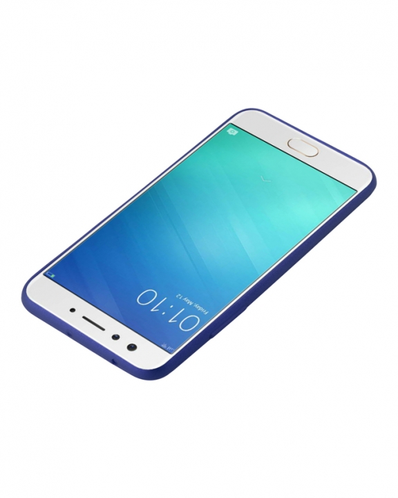 Oppo F3 Back Cover - Silicone Rubber Finish Blue