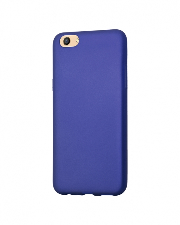 Oppo F3 Back Cover - Silicone Rubber Finish Blue