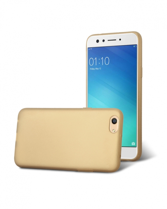 Oppo F3 Back Cover - Silicone Rubber Finish Gold
