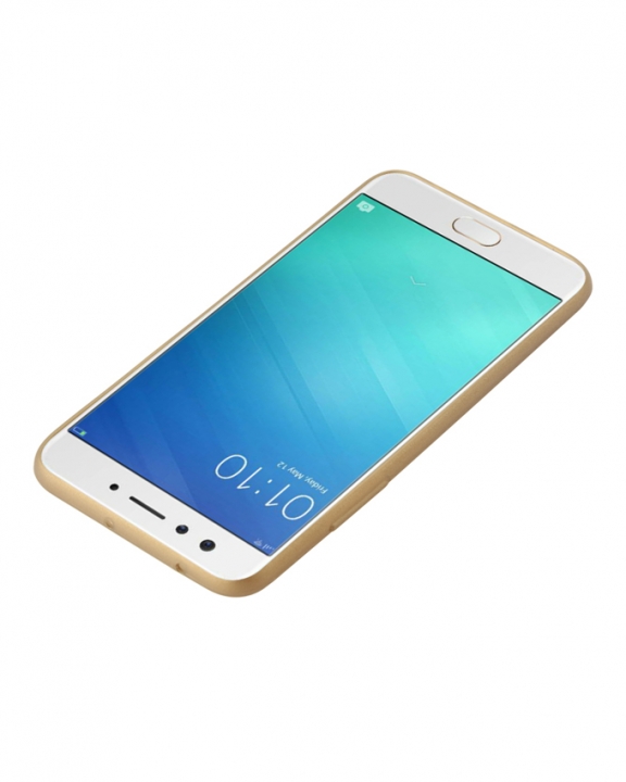 Oppo F3 Back Cover - Silicone Rubber Finish Gold