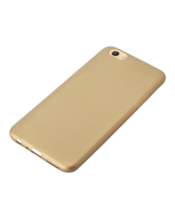 Oppo F3 Back Cover - Silicone Rubber Finish Gold