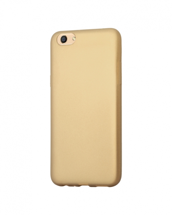 Oppo F3 Back Cover - Silicone Rubber Finish Gold