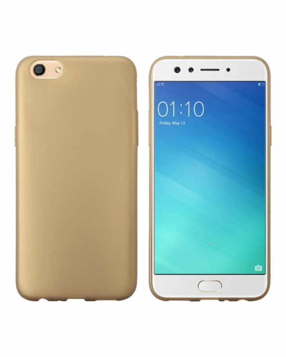 Oppo F3 Back Cover - Silicone Rubber Finish Gold