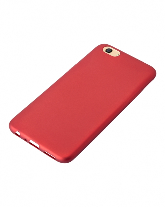 Oppo F3 Back Cover - Silicone Rubber Finish Red