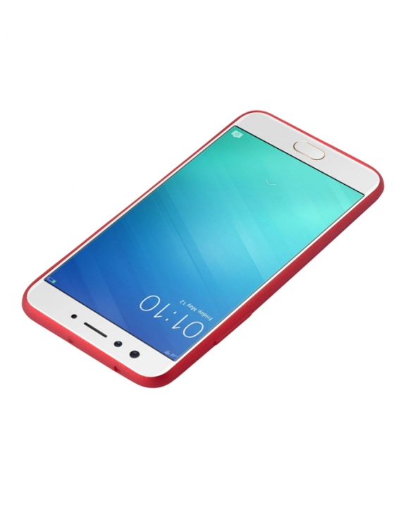 Oppo F3 Back Cover - Silicone Rubber Finish Red