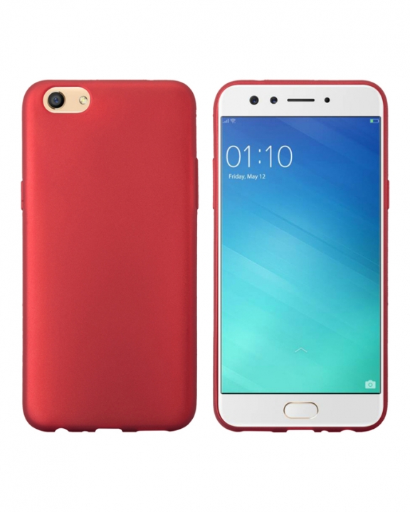 Oppo F3 Back Cover - Silicone Rubber Finish Red