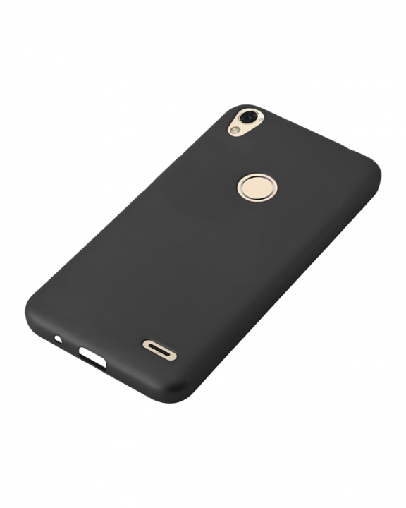 Tecno WX4 Back Cover - Silicone Rubber Finish Black