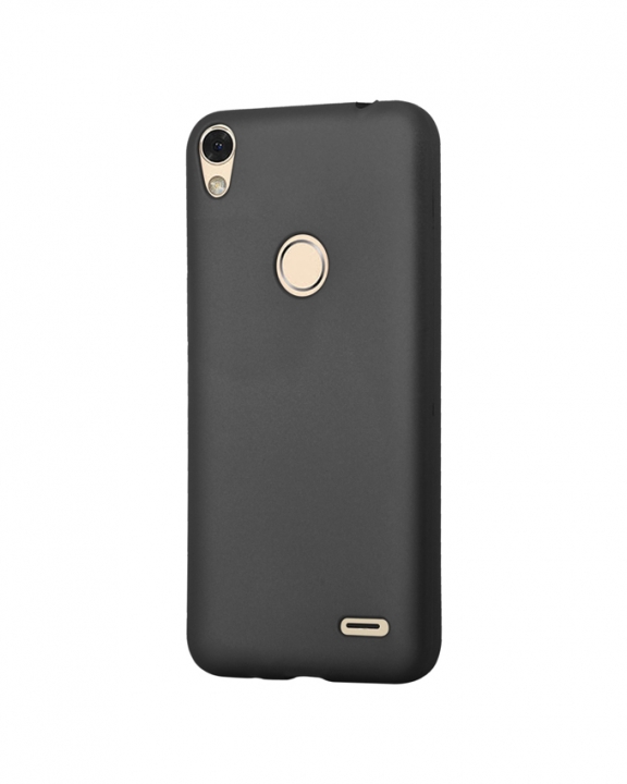 Tecno WX4 Back Cover - Silicone Rubber Finish Black