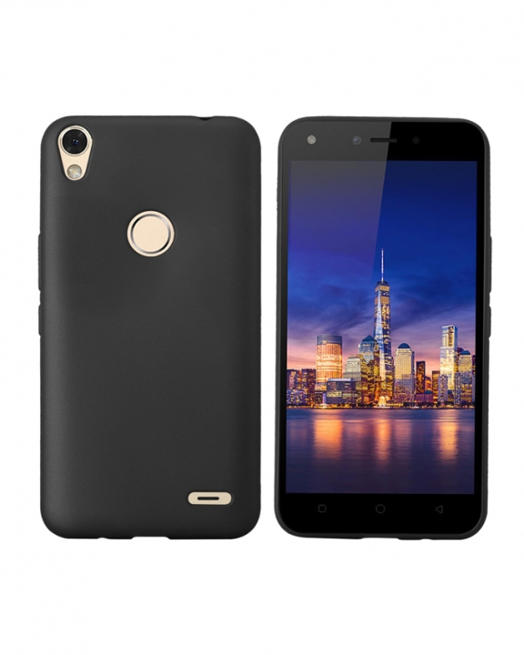 Tecno WX4 Back Cover - Silicone Rubber Finish Black