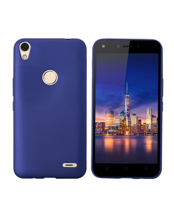 Tecno WX4 Back Cover - Silicone Rubber Finish Blue