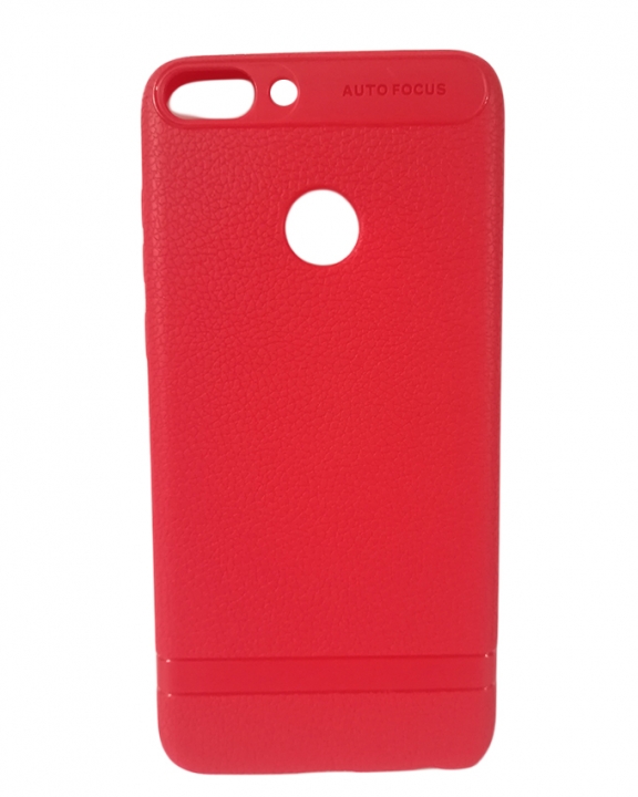 Huawei P-Smart Back Cover - Silicone Rubber Finish Red