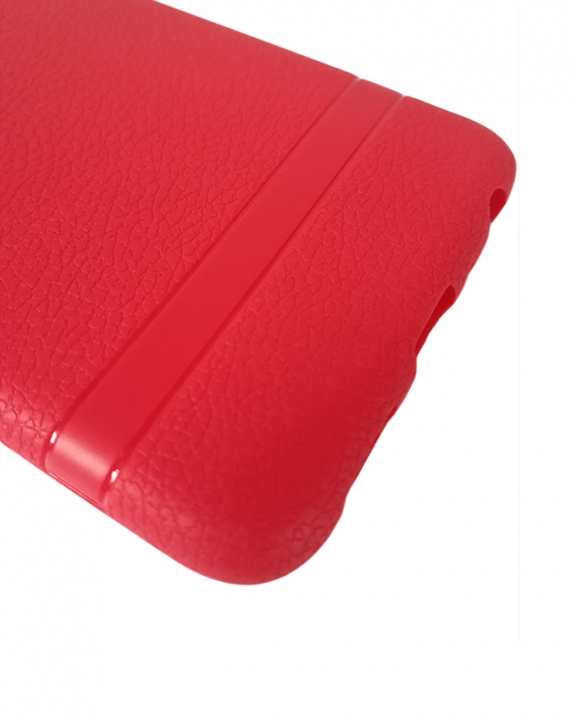 Huawei P-Smart Back Cover - Silicone Rubber Finish Red
