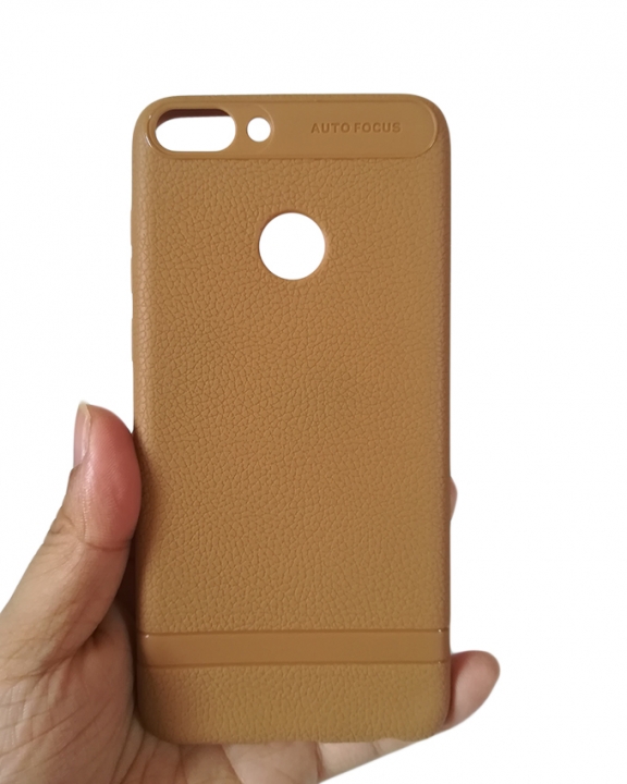 Huawei P-Smart Back Cover - Silicone Rubber Finish Light Brown