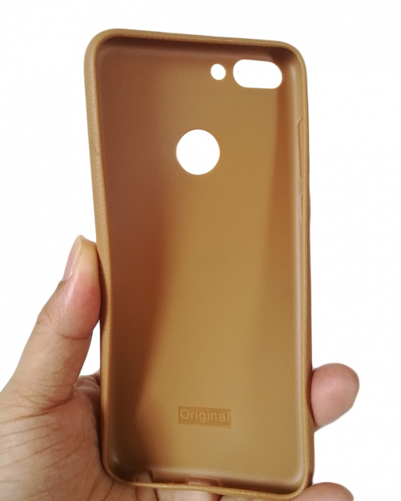 Huawei P-Smart Back Cover - Silicone Rubber Finish Light Brown