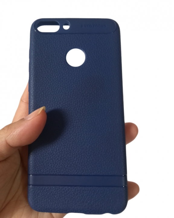 Huawei P-Smart Back Cover - Silicone Rubber Finish Blue