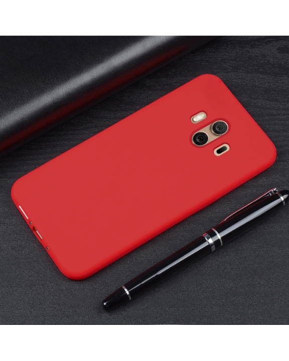 Huawei Mate 10 Back Cover - Silicone Rubber Finish Red