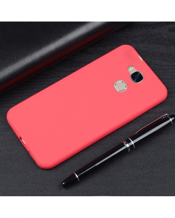 Huawei GR5 Mini Back Cover - Silicone Rubber Finish Red