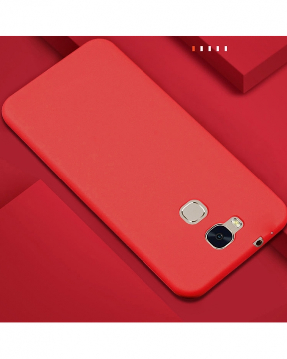 Huawei GR5 Mini Back Cover - Silicone Rubber Finish Red