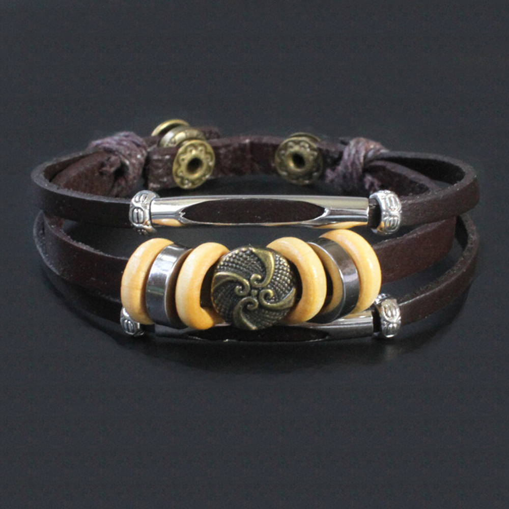 Fashion Leather Bracelet - Brown