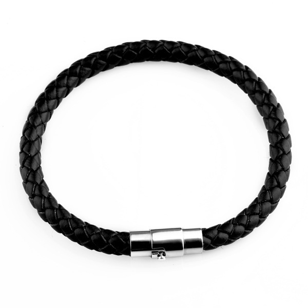 Deep-Que Leather Bracelet - Black