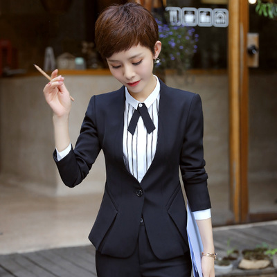 Plus Size Fashion Formal Business Suits For Office Uniform Design Interview Job Outfits Sets Blazers