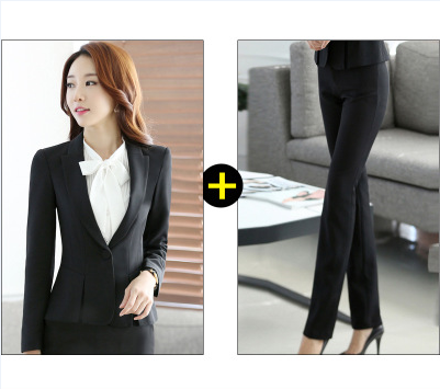 Plus Size Fashion Formal Business Suits For Office Uniform Design Interview Job Outfits Sets Blazers