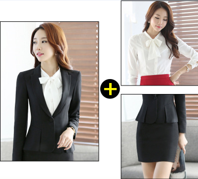 Plus Size Fashion Formal Business Suits For Office Uniform Design Interview Job Outfits Sets Blazers