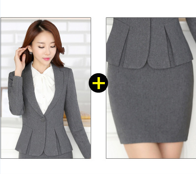 Plus Size Fashion Formal Business Suits For Office Uniform Design Interview Job Outfits Sets Blazers