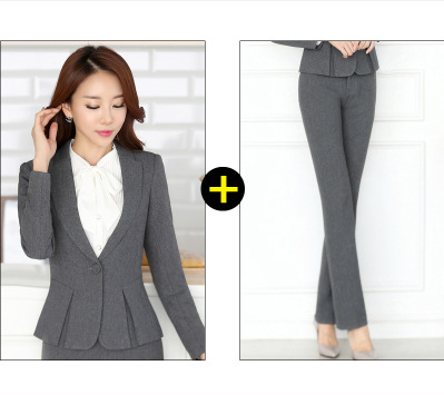 Plus Size Fashion Formal Business Suits For Office Uniform Design Interview Job Outfits Sets Blazers
