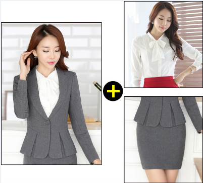 Plus Size Fashion Formal Business Suits For Office Uniform Design Interview Job Outfits Sets Blazers