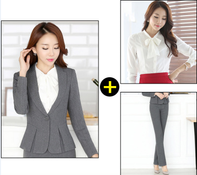 Plus Size Fashion Formal Business Suits For Office Uniform Design Interview Job Outfits Sets Blazers