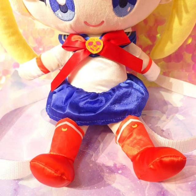 Japan Anime Sailor Moon Chibiusa Plush Backpack Bag Toy Doll Figure Pink 14.6&apos;&apos;