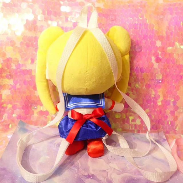 Japan Anime Sailor Moon Chibiusa Plush Backpack Bag Toy Doll Figure Pink 14.6&apos;&apos;