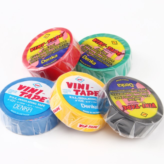 Japan DENKA Vini-Tape PVC Electrical Insulating Tape 5pc 3/4&apos;&apos;x10yds
