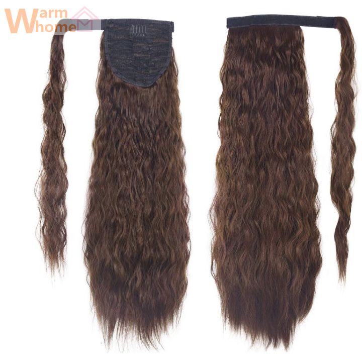 Premium 24inch Ponytail Hair Extension Corn Curly Wave Long Curly Wigs for Black Women Curly Hair Ladies Wig Hairs Girls First Hair