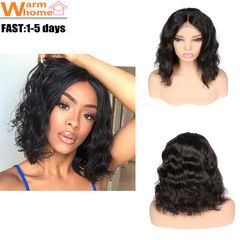 Premium 14inch Short Curly Wigs for Women Water Wave Curly Synthetic Hair Short Wigs Hair Black Women Ladies Short Hair black 14 inch