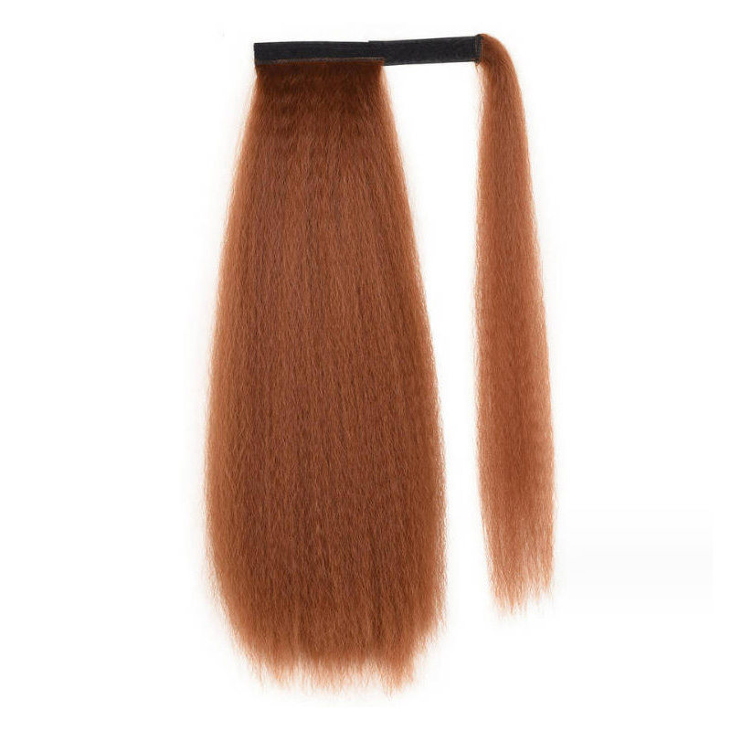 Premium 24inch Yaki Ponytail Hair Extensions Long Wigs Hair Corn Silk Yaki Wigs for Black Women Synthetic Hair Soft Corn Curly Wig Fluffy Girls First Hair Ponytail Extension Black Girl