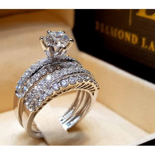 2 Pieces Engagement Ring + Ring Box