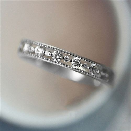 Stylish Slim Crystal Gold Plated Simple Ring Diamond