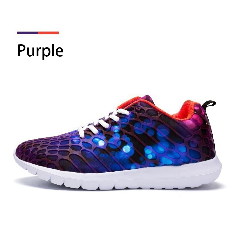 Men's Women's Running Shoes Lace-Up Fashion Mesh Flat Sneakers Casual Shoes