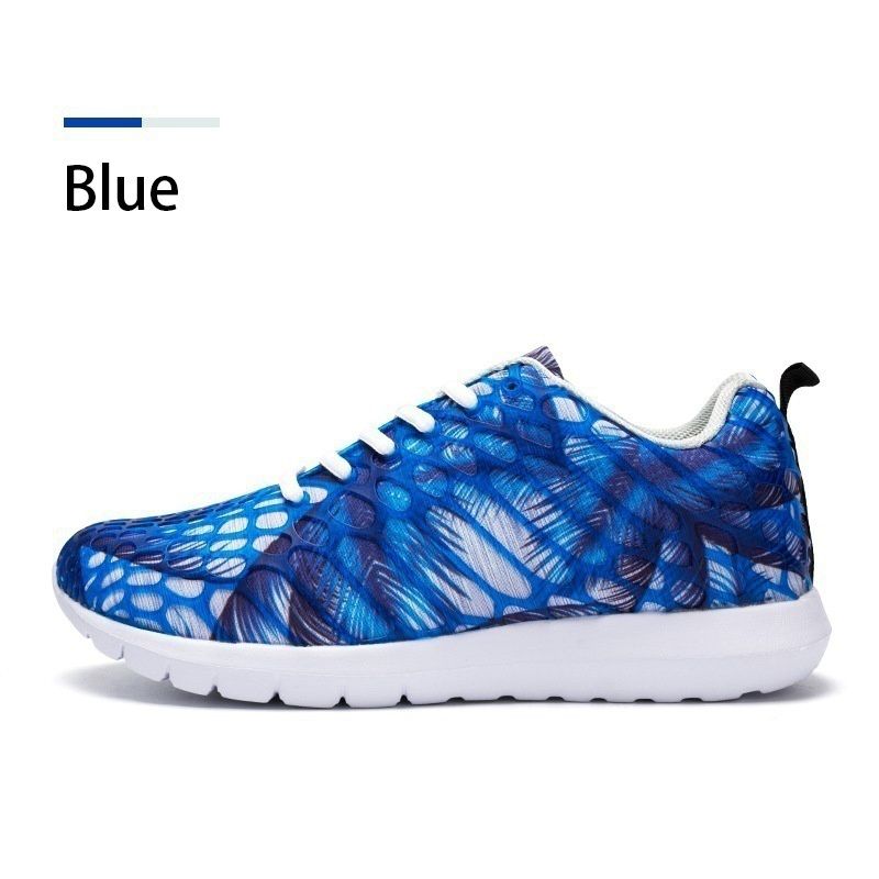 Men's Women's Running Shoes Lace-Up Fashion Mesh Flat Sneakers Casual Shoes