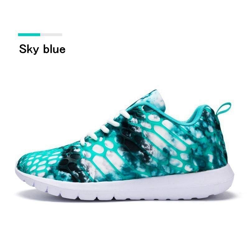 Men's Women's Running Shoes Lace-Up Fashion Mesh Flat Sneakers Casual Shoes