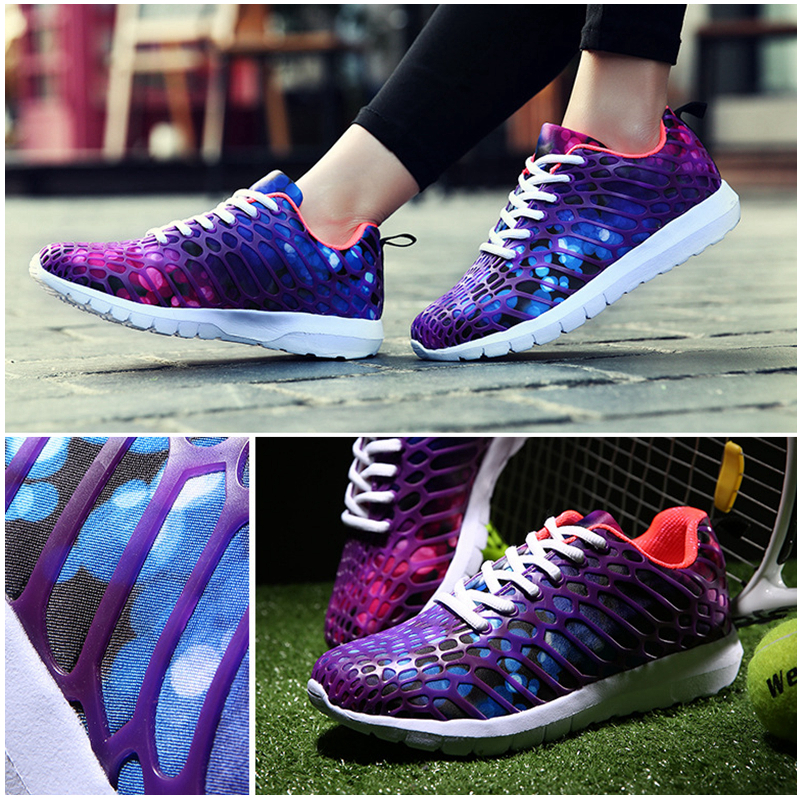 Men's Women's Running Shoes Lace-Up Fashion Mesh Flat Sneakers Casual Shoes