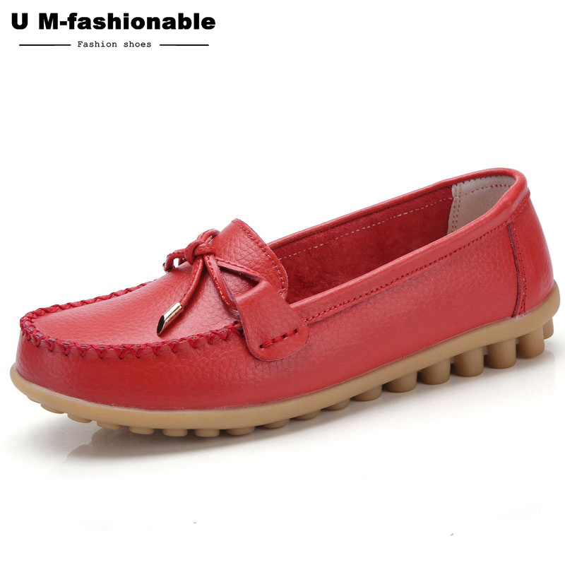 Woman BowKnot Loafers Round Toe Ballerina Flats Slip On Comfortable Moccasins