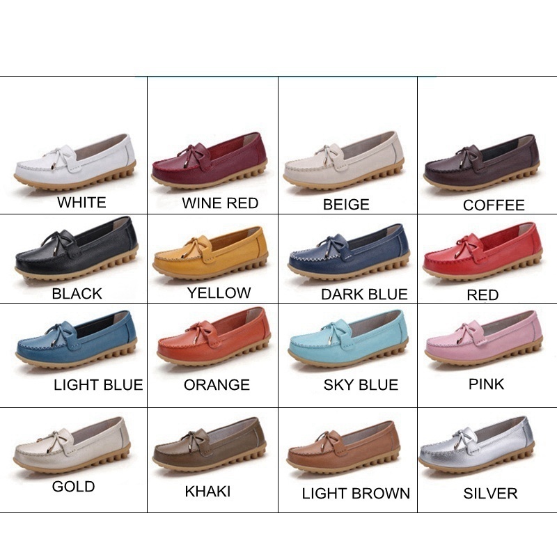Woman BowKnot Loafers Round Toe Ballerina Flats Slip On Comfortable Moccasins